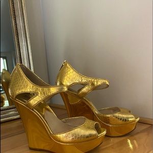 Michael Michael Kors Gold Wedges